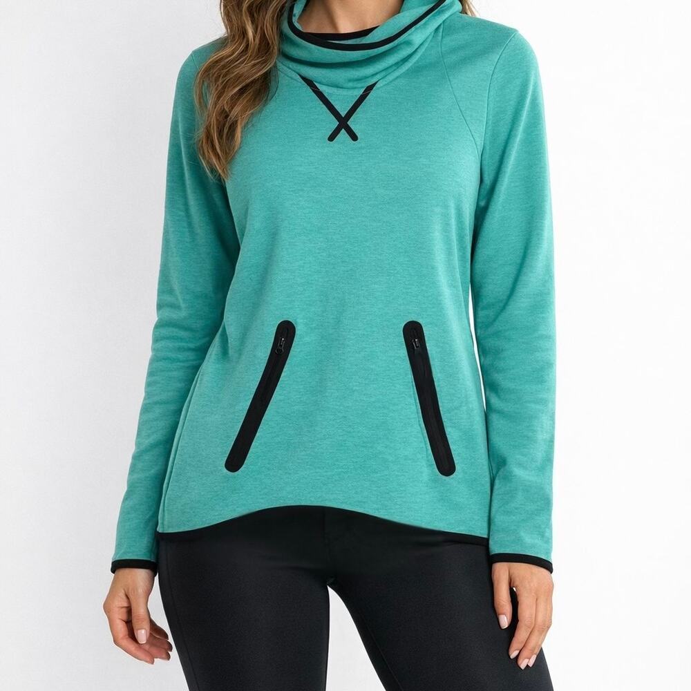 NWT Champion Women's Teal and Black Performance Pullover Top Size Small